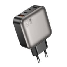 Εικόνα της Φορτιστής Lamtech GaN 3x USB-C & USB-A PD/QC3.0 67W Grey LAM980428