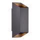 Εικόνα της Επιτοίχιο Φωτιστικό Up & Down Nordlux Nico Square 22 GU10 IP54 Black 2218221003