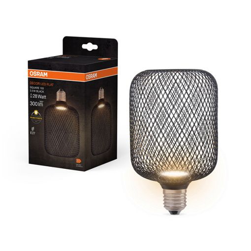 Εικόνα της Λάμπα LED Osram E27 Square 100 Decor Flat 2700K 300lm 3.5W Warm White