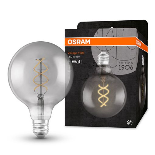 Εικόνα της Λάμπα LED Osram E27 Globe G124 Filament Smoke 1800K 140lm 4W Extra Warm White