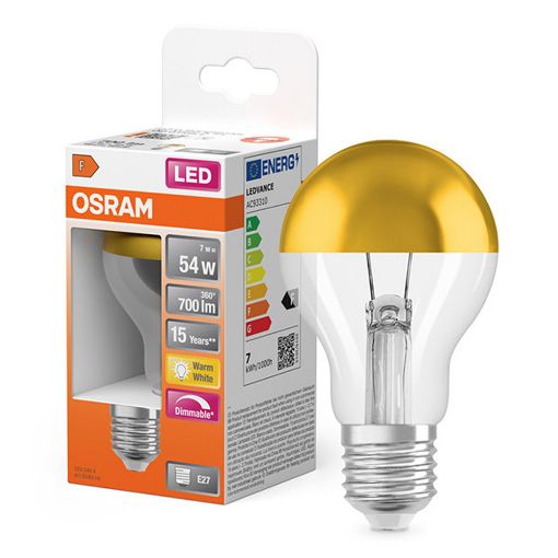 Εικόνα της Λάμπα LED Osram E27 A60 Dimmable Gold 2700K 700lm 7W Warm White