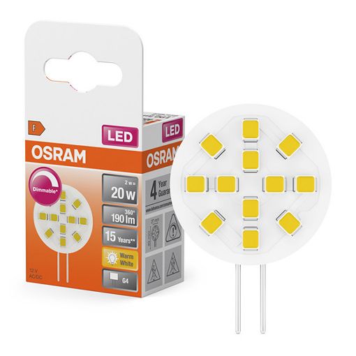 Εικόνα της Λάμπα LED Osram G4 Capsule SMD Dimmable 2700K 190lm 2W Warm White