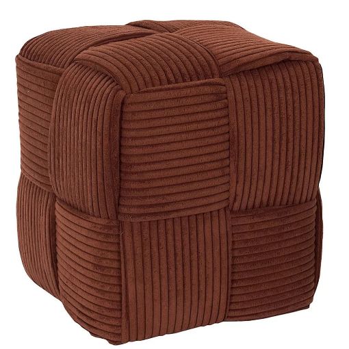 Εικόνα της Σκαμπό Πουφ Home Deco Factory Scott 36x36x38cm Terracotta HD0539