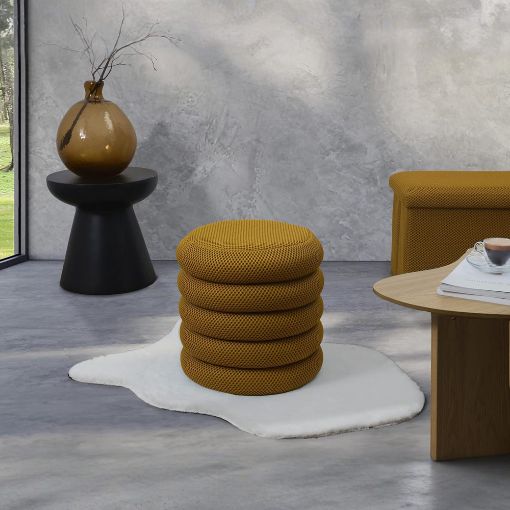 Εικόνα της Σκαμπό Home Deco Factory Atom με Αποθηκευτικό Χώρο 37x42cm Yellow HD0425