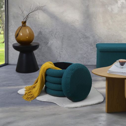 Εικόνα της Σκαμπό Home Deco Factory Atom με Αποθηκευτικό Χώρο 37x42cm Blue HD0424