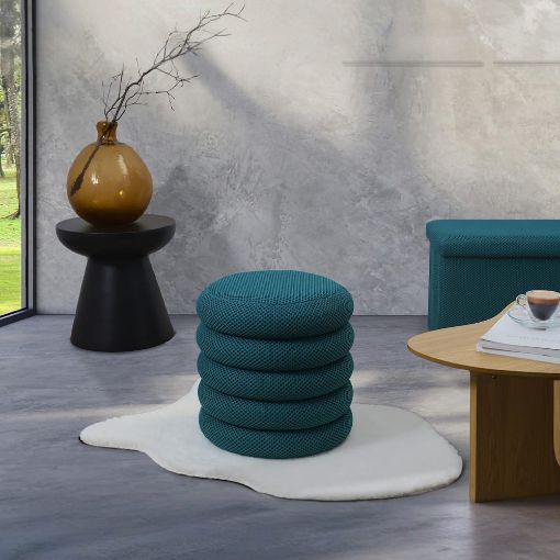 Εικόνα της Σκαμπό Home Deco Factory Atom με Αποθηκευτικό Χώρο 37x42cm Blue HD0424