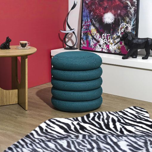 Εικόνα της Σκαμπό Home Deco Factory Atom με Αποθηκευτικό Χώρο 37x42cm Blue HD0424