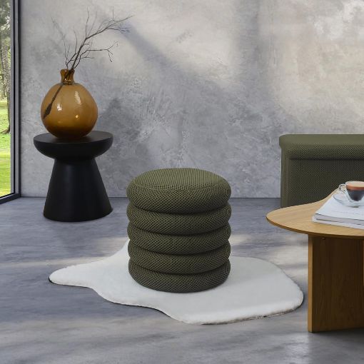 Εικόνα της Σκαμπό Home Deco Factory Atom με Αποθηκευτικό Χώρο 37x42cm Khaki HD0427