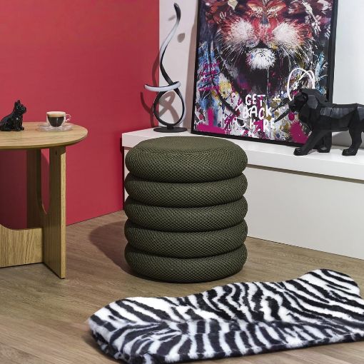Εικόνα της Σκαμπό Home Deco Factory Atom με Αποθηκευτικό Χώρο 37x42cm Khaki HD0427