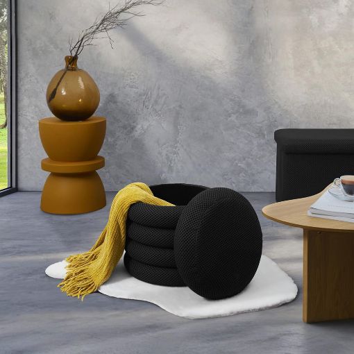 Εικόνα της Σκαμπό Home Deco Factory Atom με Αποθηκευτικό Χώρο 37x42cm Black HD0426
