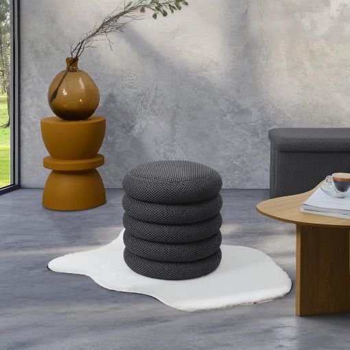 Εικόνα της Σκαμπό Home Deco Factory Atom με Αποθηκευτικό Χώρο 37x42cm Grey HD0428