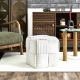 Εικόνα της Σκαμπό Πουφ Home Deco Factory Scott 36x36x38cm Beige HD0538