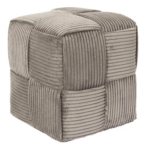 Εικόνα της Σκαμπό Πουφ Home Deco Factory Scott 36x36x38cm Taupe HD0540