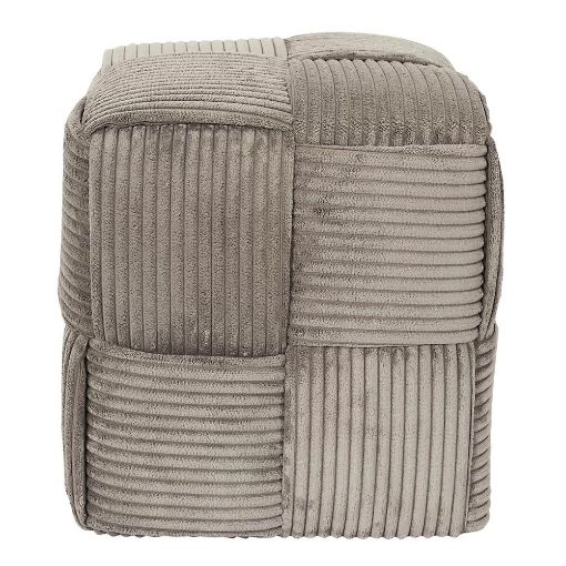 Εικόνα της Σκαμπό Πουφ Home Deco Factory Scott 36x36x38cm Taupe HD0540