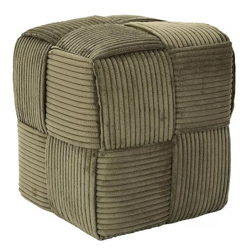 Εικόνα της Σκαμπό Πουφ Home Deco Factory Scott 36x36x38cm Green HD0541