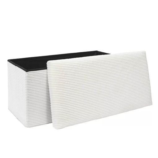 Εικόνα της Σκαμπό Home Deco Factory Scott Πτυσσόμενο με Αποθηκευτικό Χώρο 76x38x38cm Beige HD0279