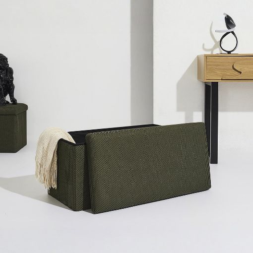 Εικόνα της Σκαμπό Home Deco Factory Atom Πτυσσόμενο με Αποθηκευτικό Χώρο 76x38x38cm Khaki HD0470