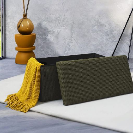 Εικόνα της Σκαμπό Home Deco Factory Atom Πτυσσόμενο με Αποθηκευτικό Χώρο 76x38x38cm Khaki HD0470