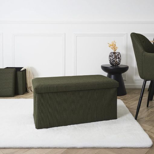 Εικόνα της Σκαμπό Home Deco Factory Atom Πτυσσόμενο με Αποθηκευτικό Χώρο 76x38x38cm Khaki HD0470
