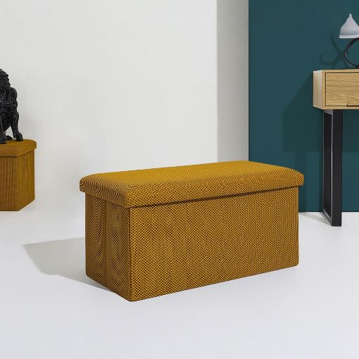 Εικόνα της Σκαμπό Home Deco Factory Atom Πτυσσόμενο με Αποθηκευτικό Χώρο 76x38x38cm Yellow HD0468