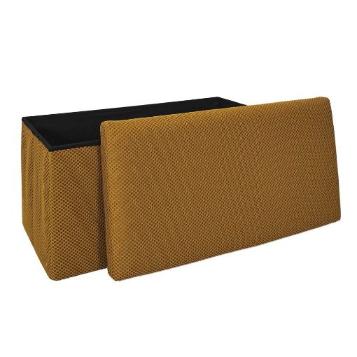 Εικόνα της Σκαμπό Home Deco Factory Atom Πτυσσόμενο με Αποθηκευτικό Χώρο 76x38x38cm Yellow HD0468