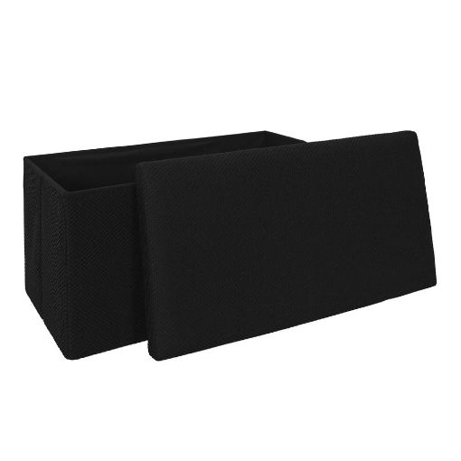 Εικόνα της Σκαμπό Home Deco Factory Atom Πτυσσόμενο με Αποθηκευτικό Χώρο 76x38x38cm Black HD0469