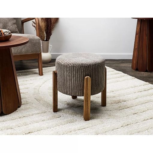 Εικόνα της Σκαμπό Home Deco Factory Scott 35.5x35x35cm Τaupe HD0335