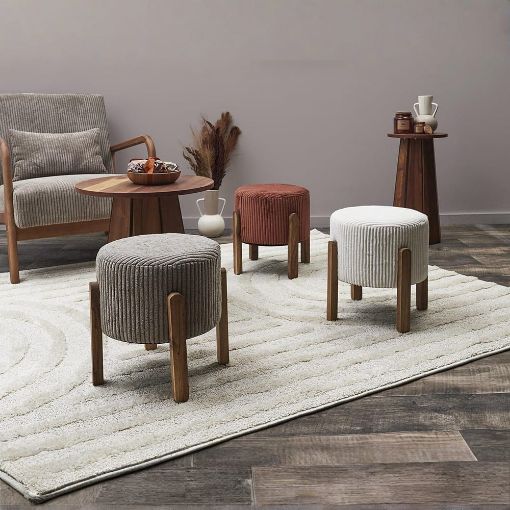 Εικόνα της Σκαμπό Home Deco Factory Scott 35.5x35x35cm Τaupe HD0335