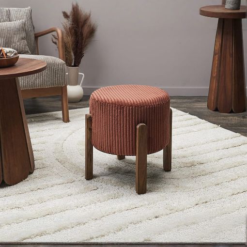 Εικόνα της Σκαμπό Home Deco Factory Scott 35.5x35x35cm Terracotta HD0336