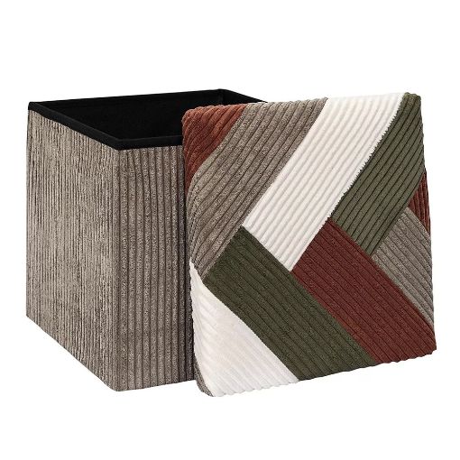 Εικόνα της Σκαμπό Home Deco Factory Scott Πτυσσόμενο με Αποθηκευτικό Χώρο 38x38x38cm Multicolor HD0550