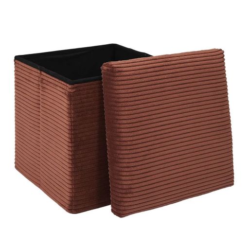 Εικόνα της Σκαμπό Home Deco Factory Scott Πτυσσόμενο με Αποθηκευτικό Χώρο 38x38x38cm Terra HD0275