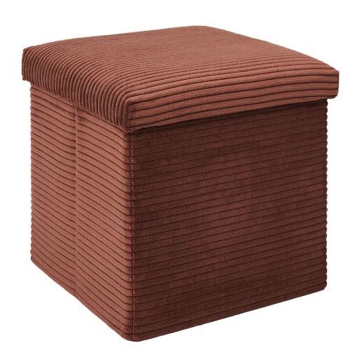 Εικόνα της Σκαμπό Home Deco Factory Scott Πτυσσόμενο με Αποθηκευτικό Χώρο 38x38x38cm Terra HD0275