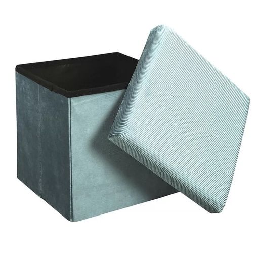 Εικόνα της Σκαμπό Home Deco Factory Giulia Πτυσσόμενο με Αποθηκευτικό Χώρο 38x38x38cm Blue HD6811