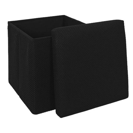 Εικόνα της Σκαμπό Home Deco Factory Atom Πτυσσόμενο με Αποθηκευτικό Χώρο 38x38x38cm Black HD0506
