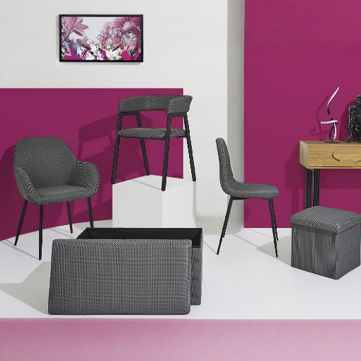 Εικόνα της Σκαμπό Home Deco Factory Atom Πτυσσόμενο με Αποθηκευτικό Χώρο 38x38x38cm Grey HD0508