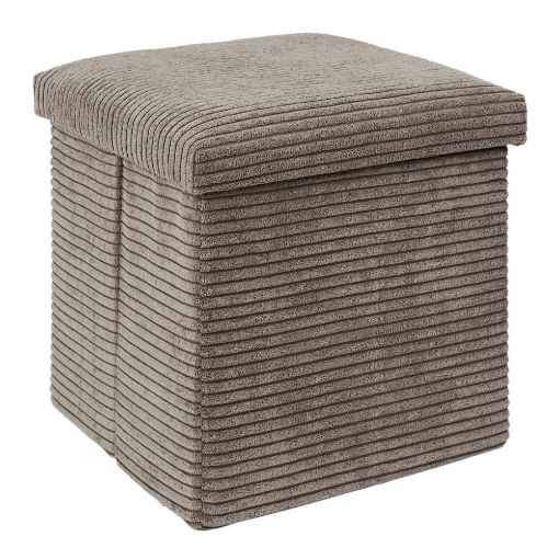 Εικόνα της Σκαμπό Home Deco Factory Scott Πτυσσόμενο με Αποθηκευτικό Χώρο 38x38x38cm Taupe HD0274DMP