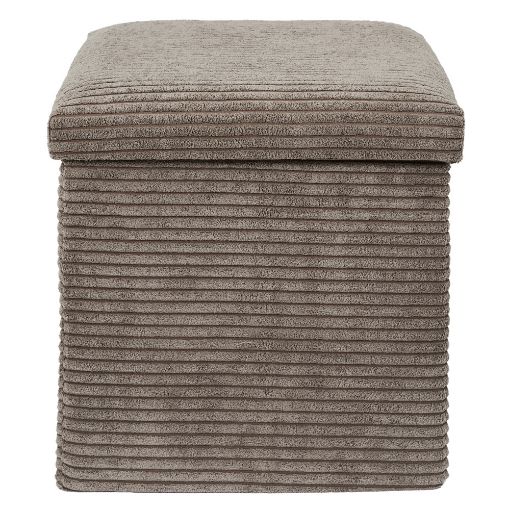Εικόνα της Σκαμπό Home Deco Factory Scott Πτυσσόμενο με Αποθηκευτικό Χώρο 38x38x38cm Taupe HD0274DMP