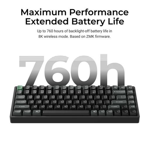 Εικόνα της Πληκτρολόγιο Keychron K2 Ultra 8K Wireless Custom 75% RGB Hot-Swappable Apex Red Switches Black (US) K2U-J1