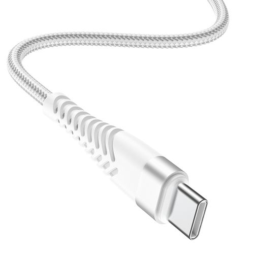 Εικόνα της Καλώδιο Lamtech USB-C Male to USB-C Male 2m Braided White LAM023633