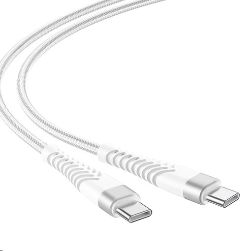 Εικόνα της Καλώδιο Lamtech USB-C Male to USB-C Male 2m Braided White LAM023633