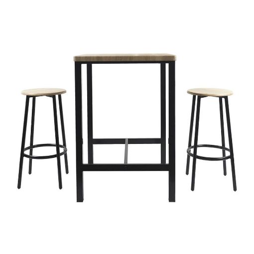 Εικόνα της Σετ Τραπέζι Home Deco Factory Loca Μεταλλικό με 2 Σκαμπό 60 x 60 x 86 cm HD0210CRFV