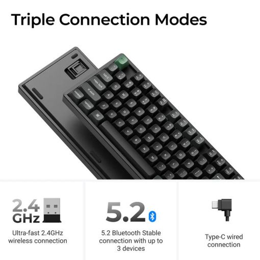 Εικόνα της Πληκτρολόγιο Keychron K8 Ultra 8K Wireless Custom TKL RGB Hot-Swappable Apex Brown Switches (US) Black K8U-J3