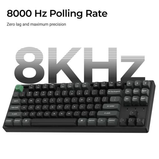 Εικόνα της Πληκτρολόγιο Keychron K8 Ultra 8K Wireless Custom TKL RGB Hot-Swappable Apex Brown Switches (US) Black K8U-J3