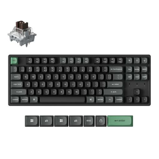 Εικόνα της Πληκτρολόγιο Keychron K8 Ultra 8K Wireless Custom TKL RGB Hot-Swappable Apex Brown Switches (US) Black K8U-J3