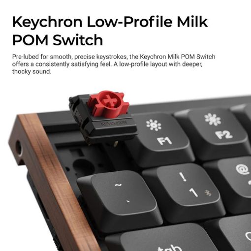Εικόνα της Πληκτρολόγιο Keychron K3 Ultra 8K Wireless Custom 75% RGB Hot-Swappable Milk POM Red Switches (US) Wood/Black K3U-H1