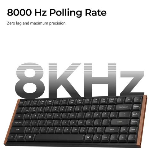 Εικόνα της Πληκτρολόγιο Keychron K3 Ultra 8K Wireless Custom 75% RGB Hot-Swappable Milk POM Red Switches (US) Wood/Black K3U-H1