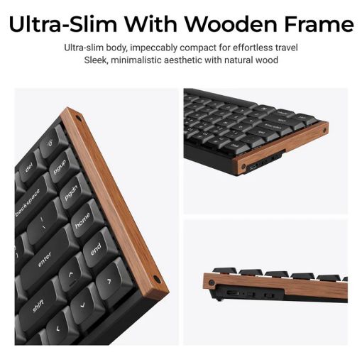 Εικόνα της Πληκτρολόγιο Keychron K3 Ultra 8K Wireless Custom 75% RGB Hot-Swappable Milk POM Brown Switches (US) Wood/Black K3U-H3