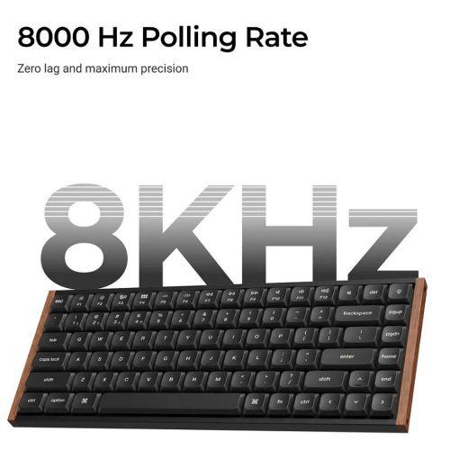 Εικόνα της Πληκτρολόγιο Keychron K3 Ultra 8K Wireless Custom 75% RGB Hot-Swappable Milk POM Brown Switches (US) Wood/Black K3U-H3