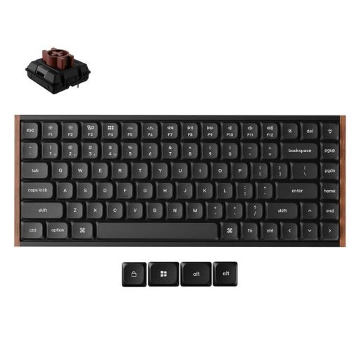 Εικόνα της Πληκτρολόγιο Keychron K3 Ultra 8K Wireless Custom 75% RGB Hot-Swappable Milk POM Brown Switches (US) Wood/Black K3U-H3