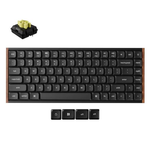 Εικόνα της Πληκτρολόγιο Keychron K3 Ultra 8K Wireless Custom 75% RGB Hot-Swappable Milk POM Banana Switches (US) Wood/Black  K3U-H4